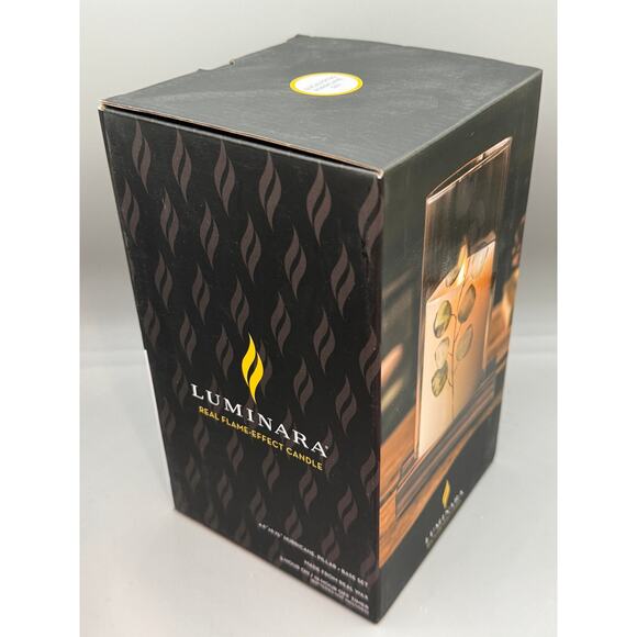 Luminara Eucalyptus Hurricane Glass Faux Candle Set NEW - Picture 2 of 4